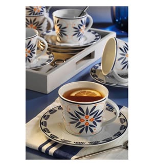 Tasse à thé, 12 pièces, Multicolore, 100% Porcelain