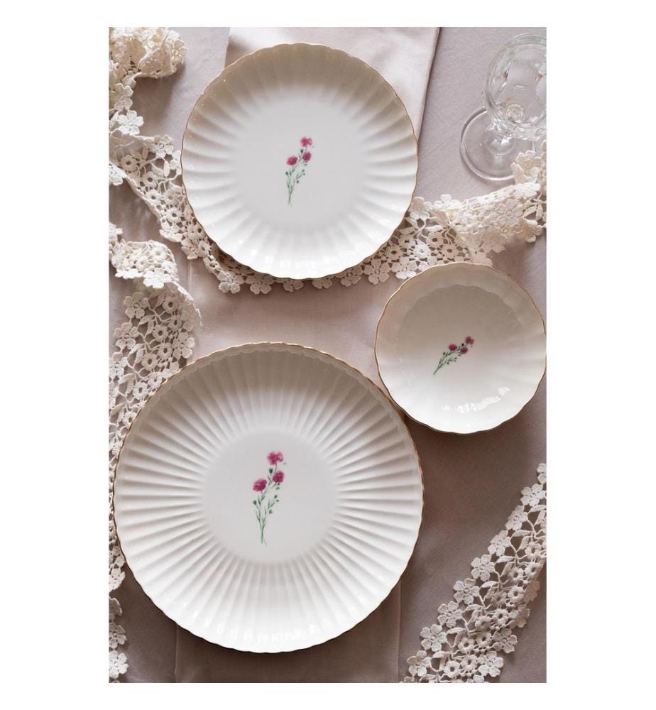 Service Plate Set, 6 Pieces, Multicolor, 100% PORCELAIN