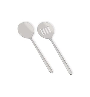 Ensemble de service, 2 pièces, argenté, 100 % ACIER INOXYDABLE