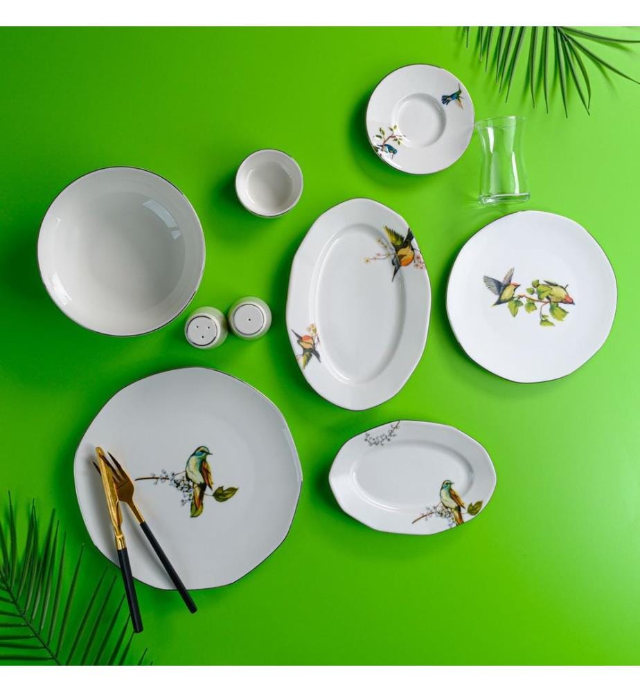 Breakfast Set, 32 Pieces, Multicolor, 100% PORCELAIN