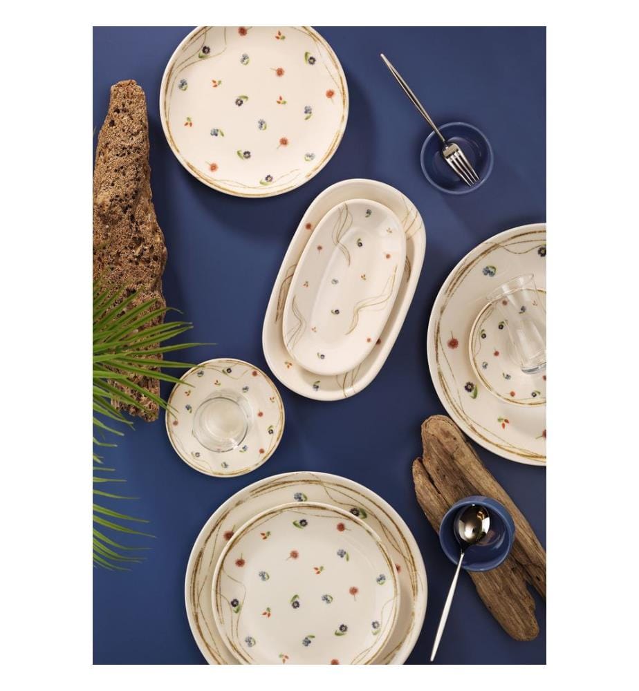 Breakfast Set, 32 Pieces, Multicolor, 100% PORCELAIN