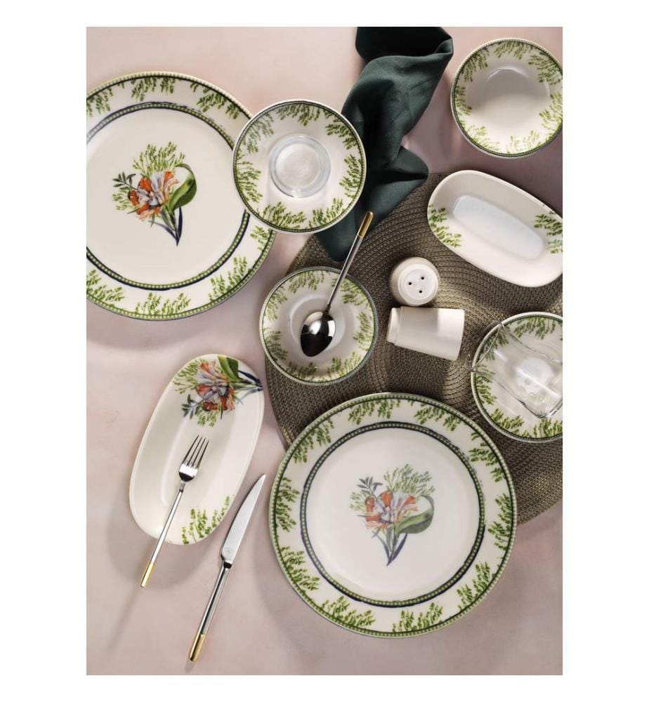Breakfast Set, 30 Pieces, Multicolor, 100% PORCELAIN