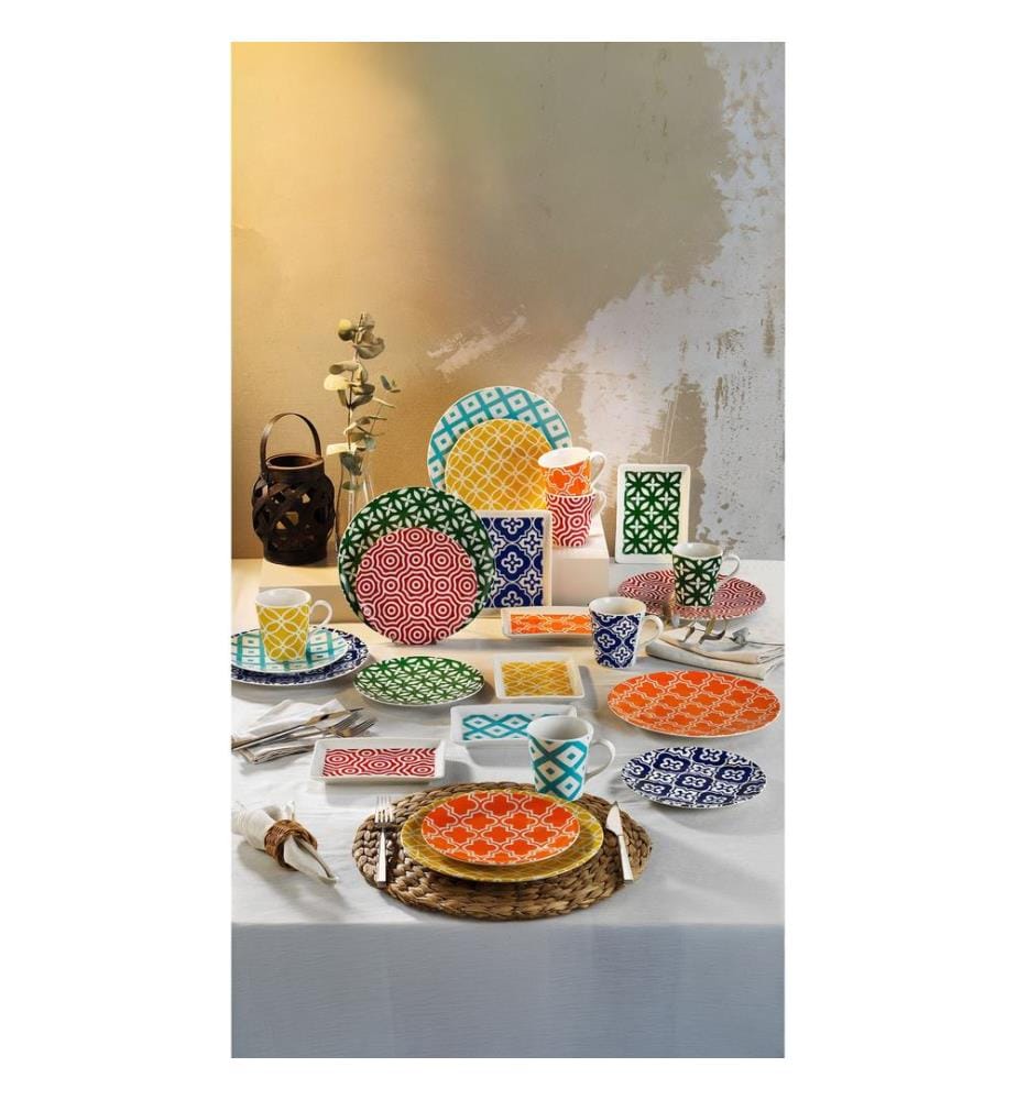 Breakfast Set, 24 Pieces, Multicolor, 100% PORCELAIN