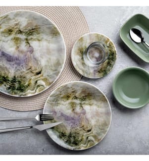 Breakfast Set, 25 Pieces, Multicolor, 100% PORCELAIN