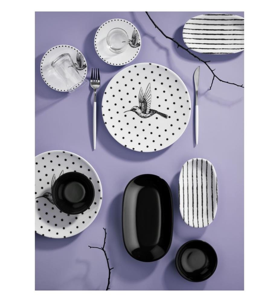 Breakfast Set, 19 Pieces, Multicolor, 100% PORCELAIN