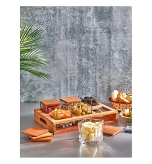 Frühstücksset, 13-teilig, 100 % Glas, transparent, natürlich