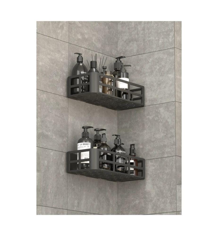 Organisateur de salle de bain, noir, 100 % plastique
