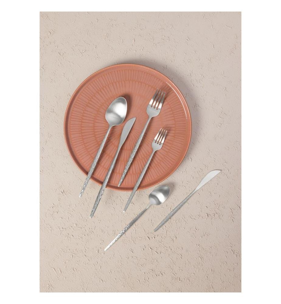 Besteckset, 24-teilig, 100 % Edelstahl, Mattsilber