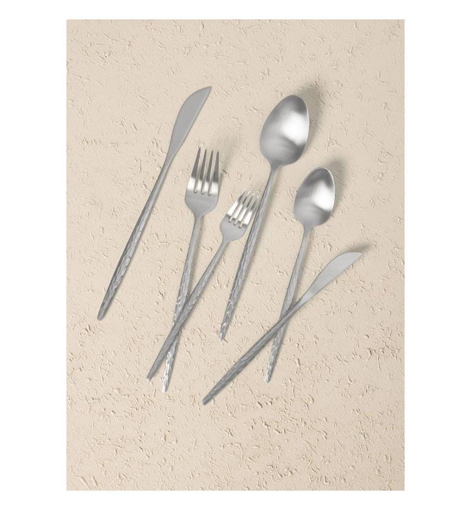 Besteckset, 24-teilig, 100 % Edelstahl, Mattsilber