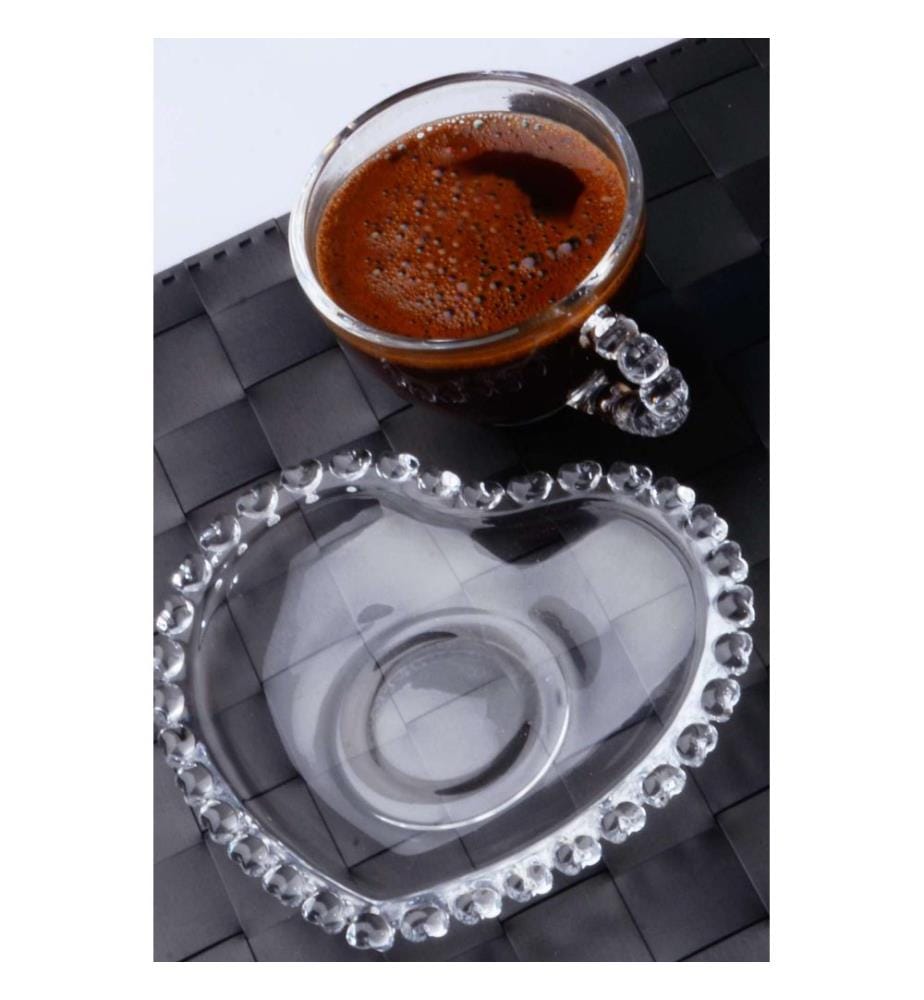 Ensemble de tasses à café, 2 pièces, 100 % verre, transparent