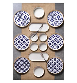 Frühstücksset, 14-teilig, 100 % Keramik, mehrfarbig