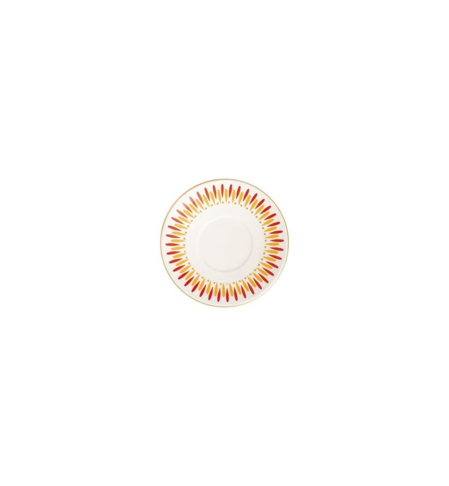 Kaffeetassen-Set, 4-teilig, 100 % Porzellan, Weiss, Gold, Orange, Rot