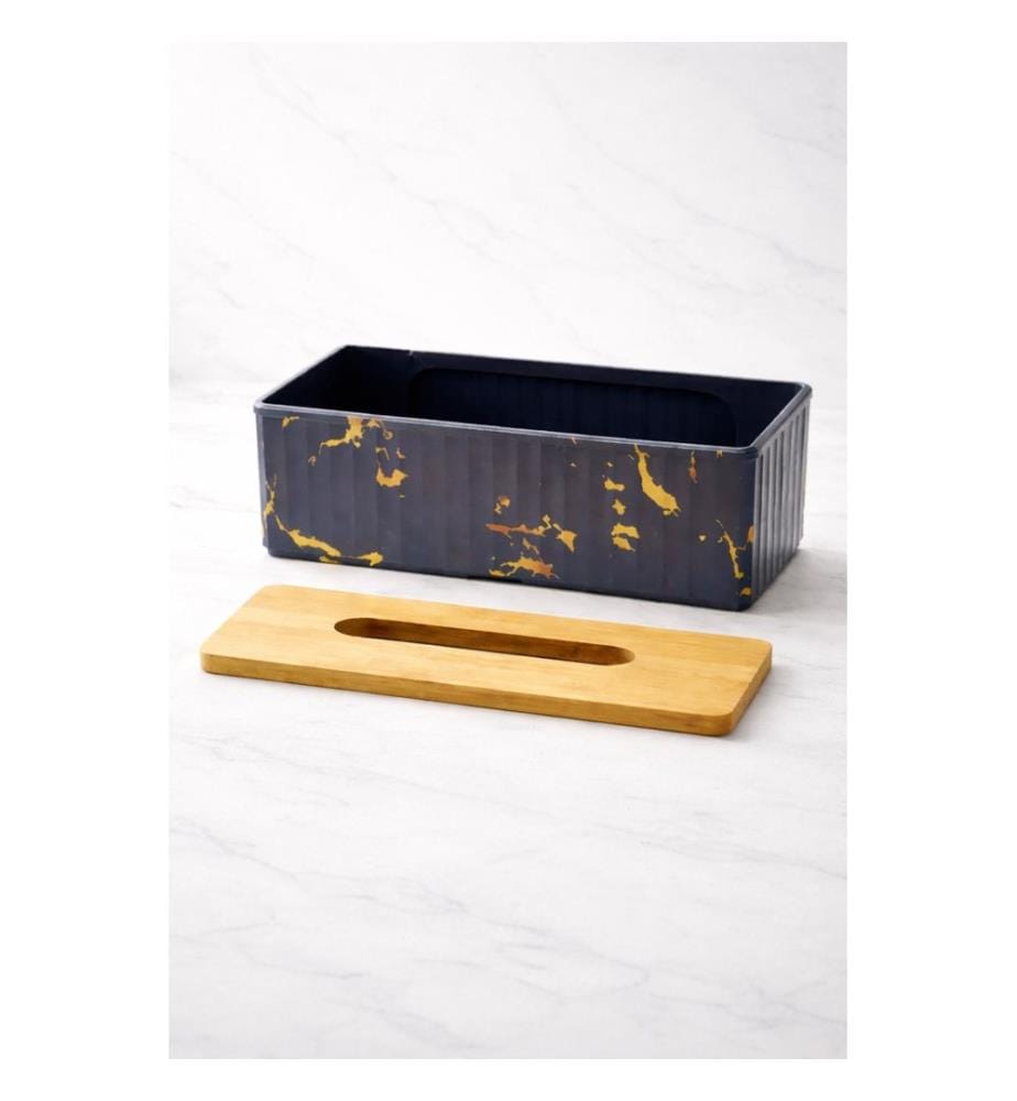 Porte-serviettes, 100 % plastique, noir et or