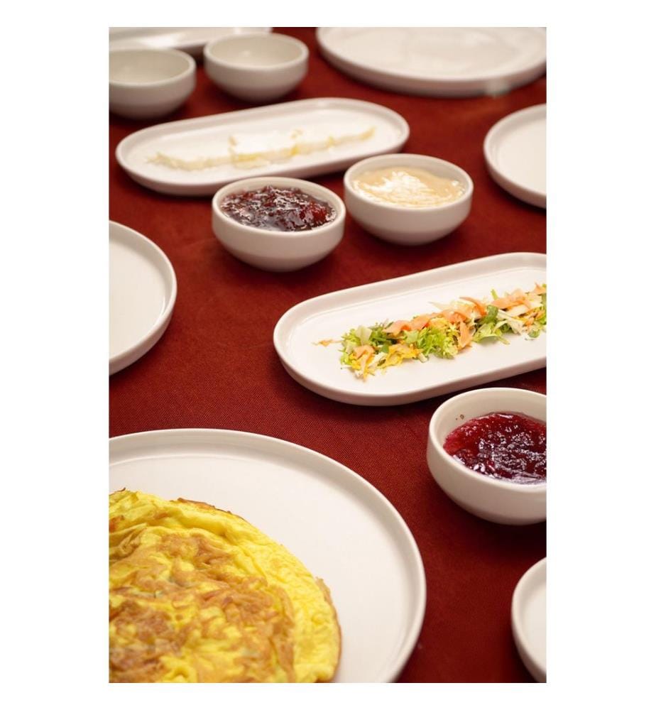 Service à petit-déjeuner, 16 pièces, 100 % porcelaine, blanc