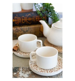 Service à thé, 4 pièces, 100 % porcelaine, multicolore