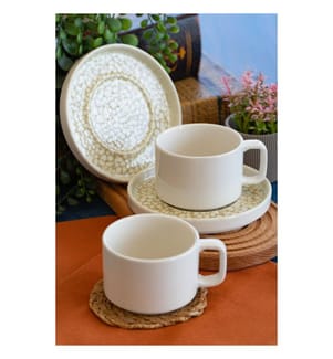 Service à thé, 4 pièces, 100 % porcelaine, multicolore