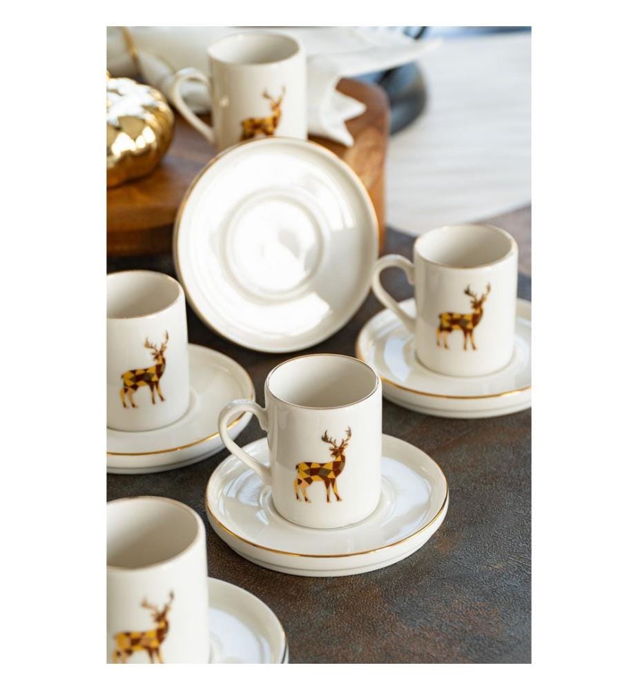 Kaffeetassen-Set, 12-teilig, 100 % Porzellan, mehrfarbig