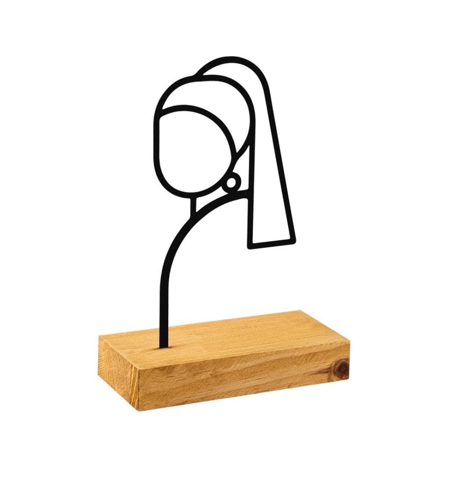 Decorative Object, Wooden, Black, 100% Metal (Thickness: 1,5 Mm), Base: 100% Wood (Thickness: 4 Cm)
