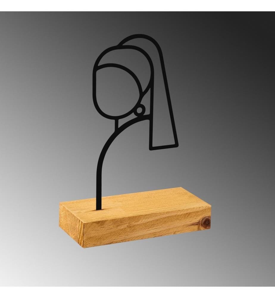 Decorative Object, Wooden, Black, 100% Metal (Thickness: 1,5 Mm), Base: 100% Wood (Thickness: 4 Cm)