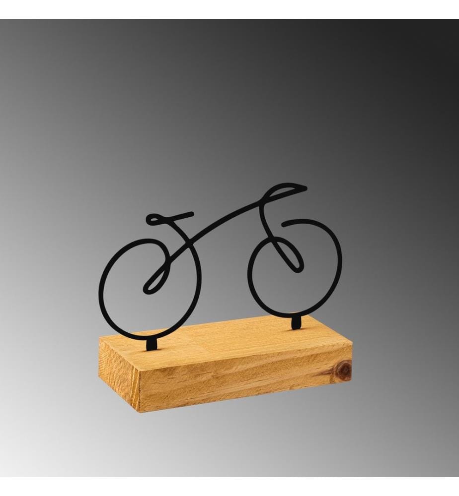 Decorative Object, Wooden, Black, 100% Metal (Thickness: 1,5 Mm), Base: 100% Wood (Thickness: 4 Cm)