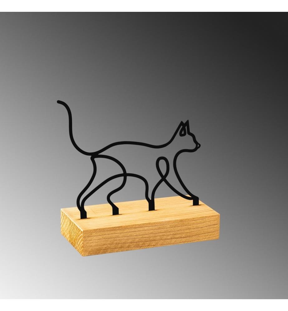 Decorative Object, Wooden, Black, 100% Metal (Thickness: 1,5 Mm), Base: 100% Wood (Thickness: 4 Cm)