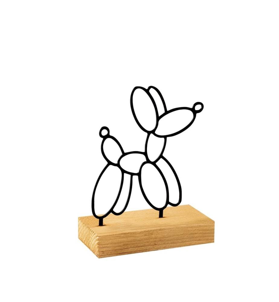 Decorative Object, Wooden, Black, 100% Metal (Thickness: 1,5 Mm), Base: 100% Wood (Thickness: 4 Cm)