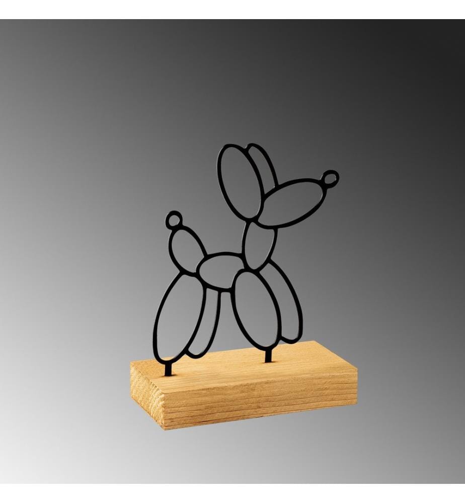 Decorative Object, Wooden, Black, 100% Metal (Thickness: 1,5 Mm), Base: 100% Wood (Thickness: 4 Cm)