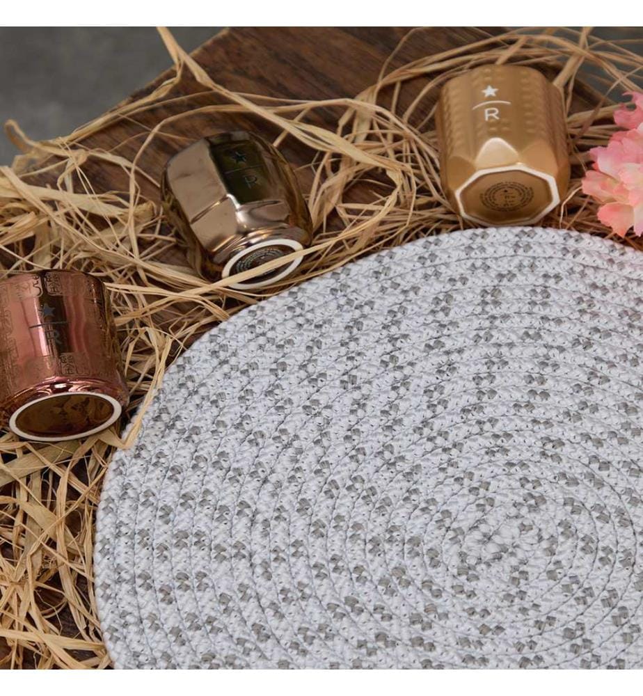 Chemin de table, gris, 100 % JUTE