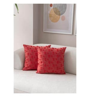 Ensemble de housses de coussin, 2 pièces, rouge, tissu : 100 % POLYESTER
