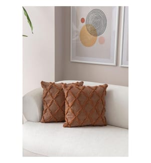 Ensemble de housses de coussin, 2 pièces, marron, tissu : 100 % POLYESTER