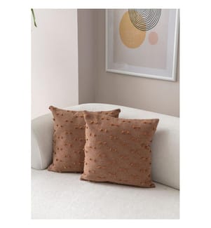 Ensemble de housses de coussin, 2 pièces, marron, tissu : 100 % POLYESTER