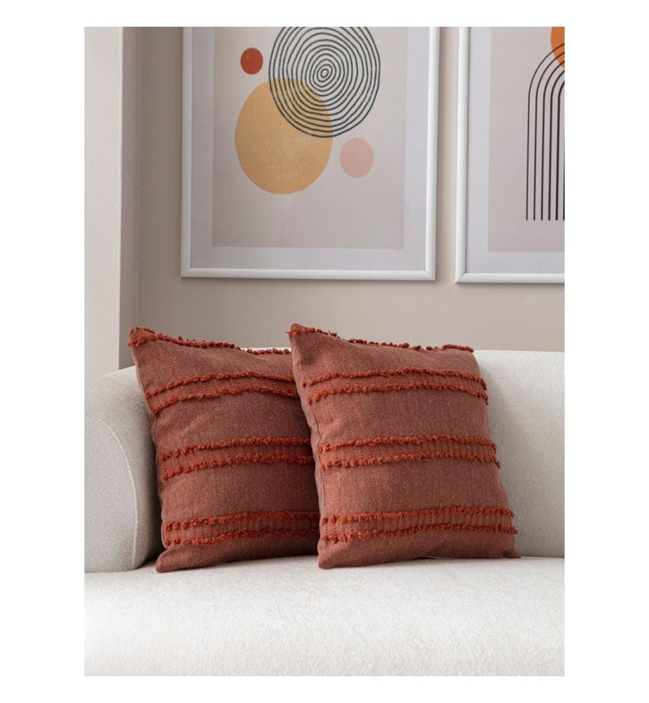 Ensemble de housses de coussin, 2 pièces, rouge carreau, tissu : 100 % POLYESTER
