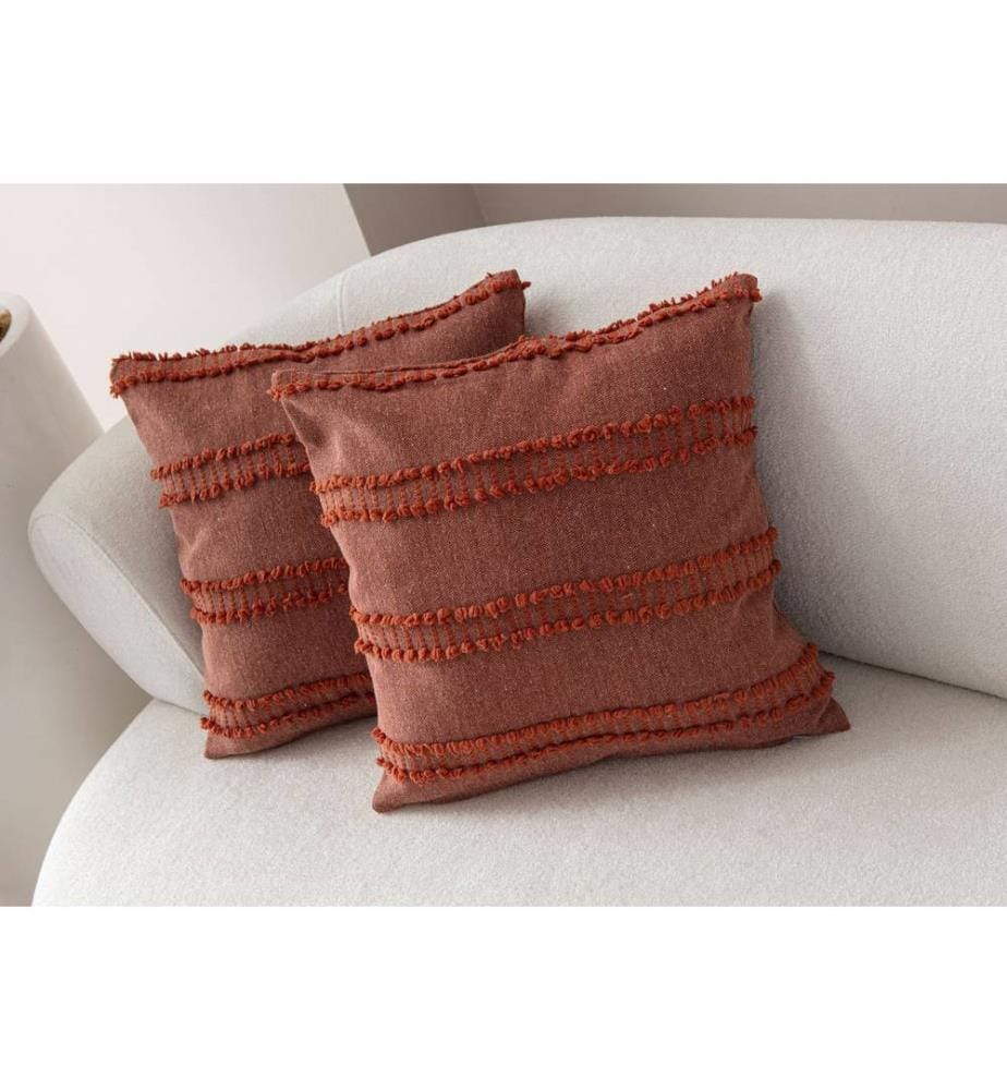 Ensemble de housses de coussin, 2 pièces, rouge carreau, tissu : 100 % POLYESTER