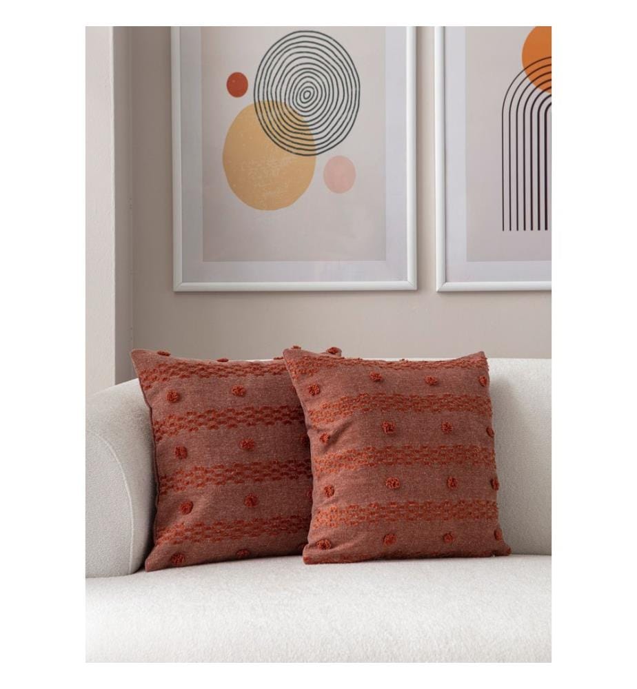 Ensemble de housses de coussin, 2 pièces, rouge carreau, tissu : 100 % POLYESTER