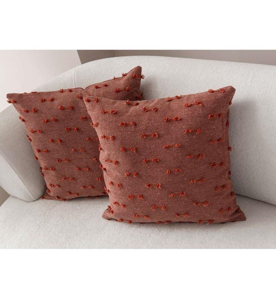 Ensemble de housses de coussin, 2 pièces, rouge carreau, tissu : 100 % POLYESTER