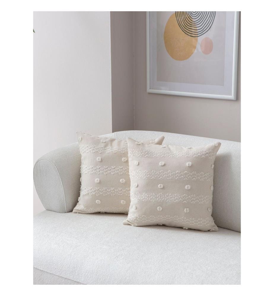 Kissenbezug-Set, 2 Stück, Creme, Material: 100 % POLYESTER