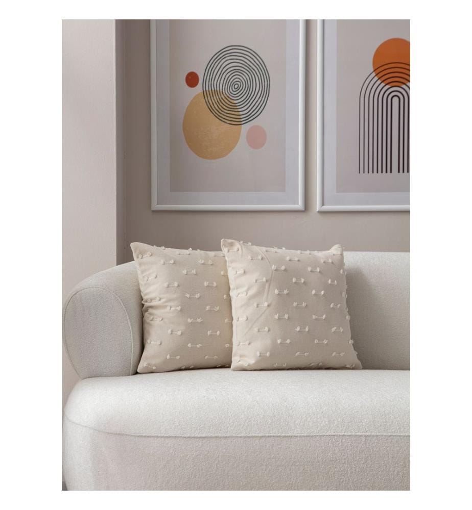 Kissenbezug-Set, 2 Stück, Creme, Material: 100 % POLYESTER