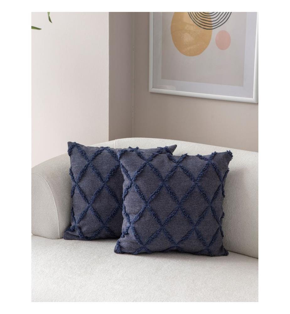 Set di fodere per cuscini, 2 pezzi, blu, tessuto: 100% POLIESTERE