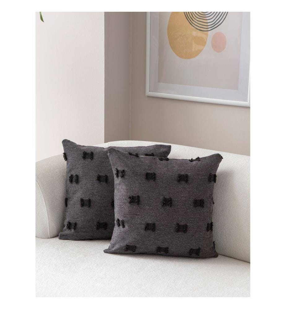 Kissenbezug-Set, 2 Stück, Schwarz, Material: 100 % POLYESTER
