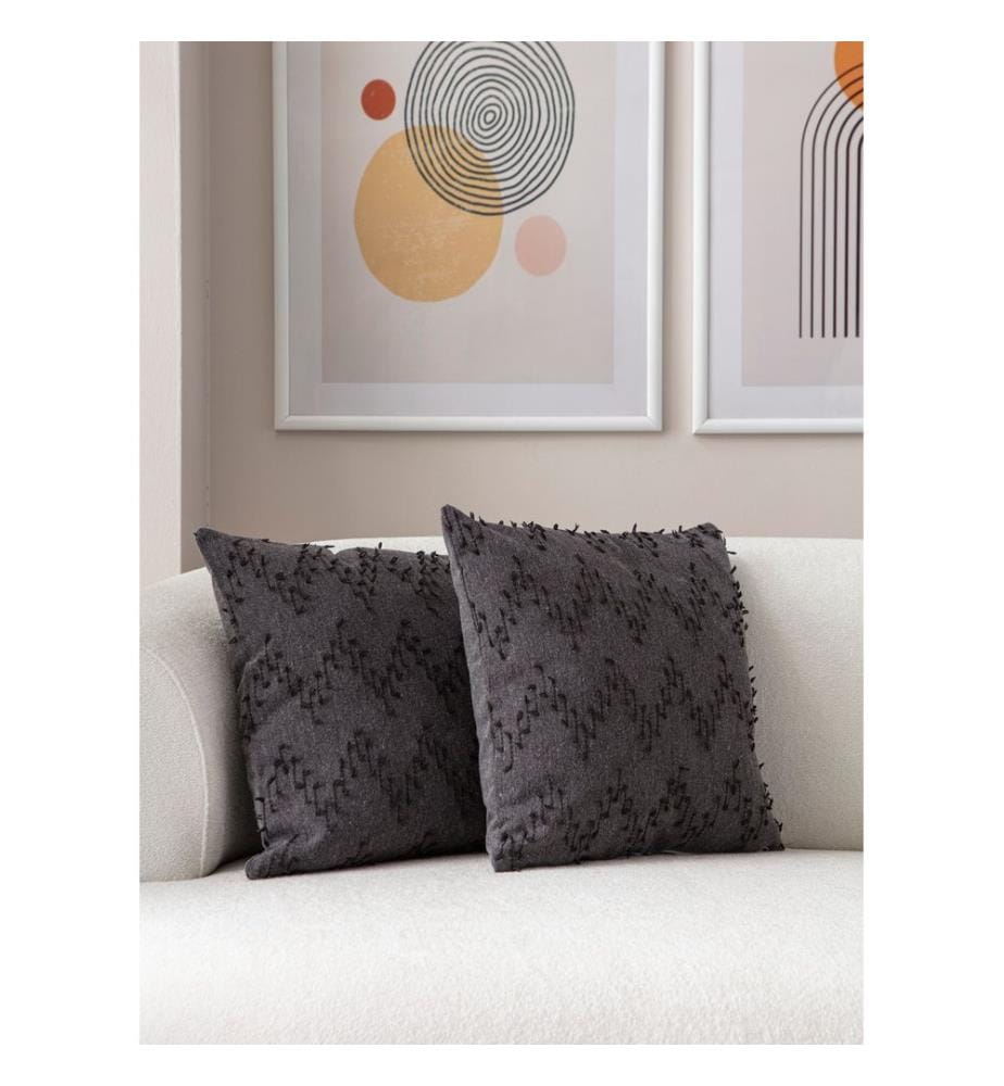 Kissenbezug-Set, 2 Stück, Schwarz, Material: 100 % POLYESTER