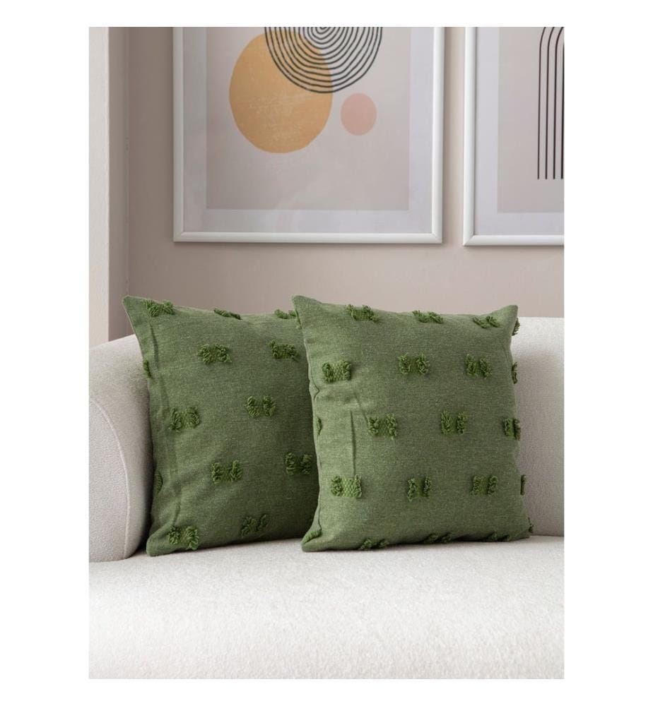 Kissenbezug-Set, 2 Stück, Grün, Material: 100 % POLYESTER