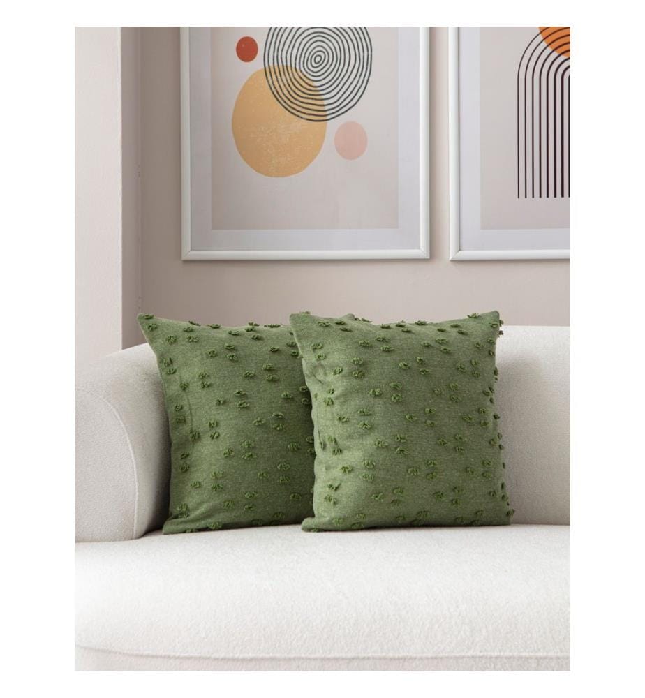 Kissenbezug-Set, 2 Stück, Grün, Material: 100 % POLYESTER