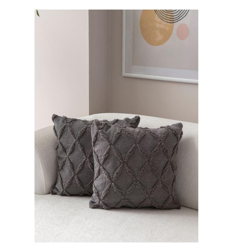 Kissenbezug-Set, 2 Stück, grau, Material: 100 % POLYESTER
