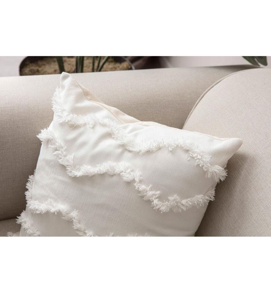 Cushion Cover Set, 2 Pieces, White, Fabric: 100% POLYESTER