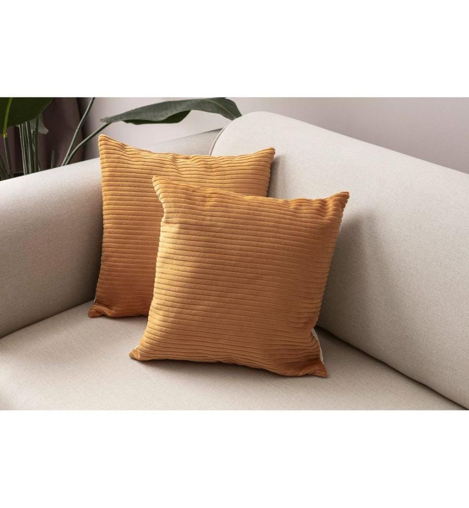Ensemble de housses de coussin, 2 pièces, orange, tissu : 100 % POLYESTER