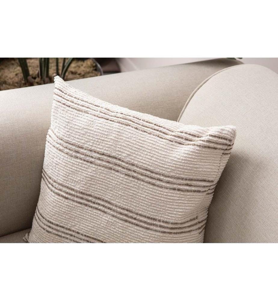 Ensemble de housses de coussin, 2 pièces, beige, tissu : 100 % POLYESTER