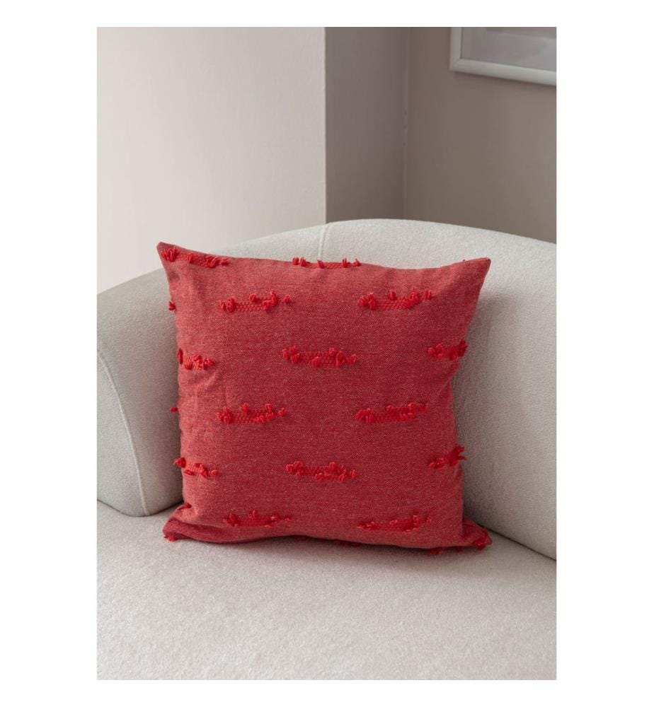 Housse de coussin, rouge, tissu : 100 % POLYESTER