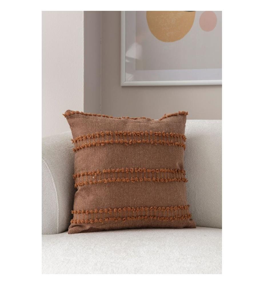 Housse de coussin, marron, tissu : 100 % POLYESTER