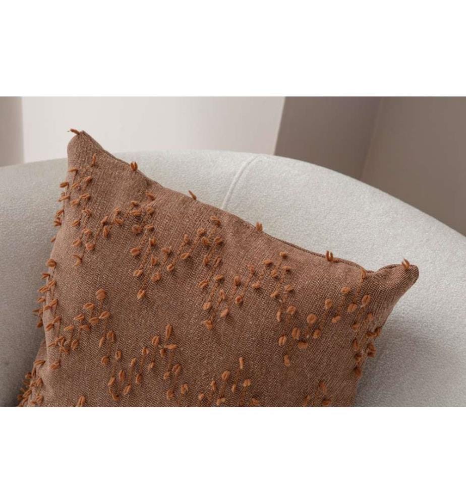 Housse de coussin, marron, tissu : 100 % POLYESTER