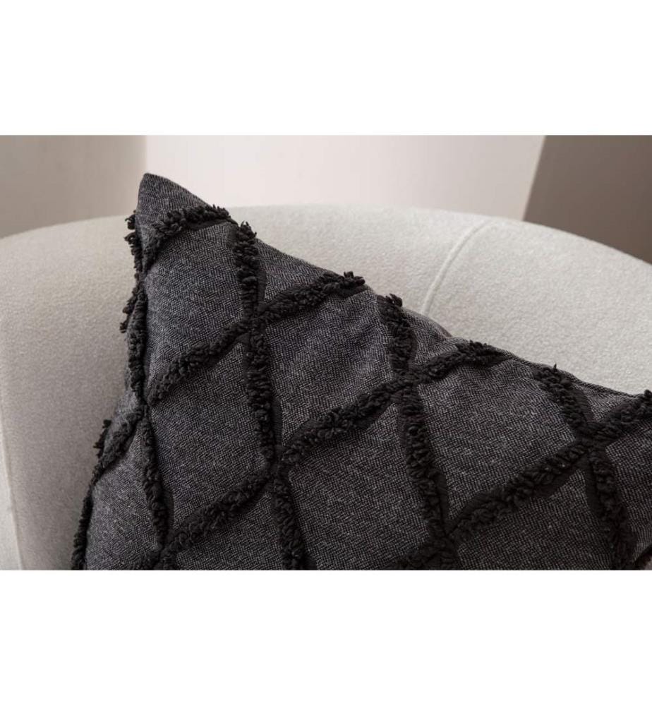 Housse de coussin, noir, tissu : 100 % POLYESTER